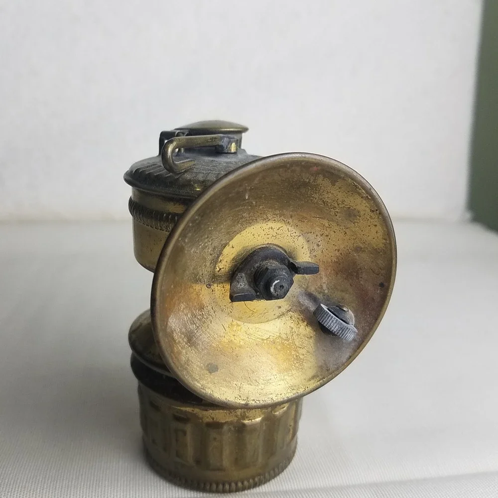 Antique Brass Miner s Lamp Oil Lantern Vintage‎ Industrial Shanklin mfg